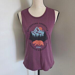 Purple Sleeveless Tank Top Womens Small Adventure Utah Wasatch Mountains NWOT